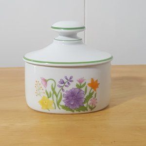 Vintage Ceramic/Bisque Trinket Container with Lid -